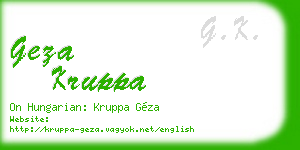 geza kruppa business card