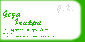 geza kruppa business card